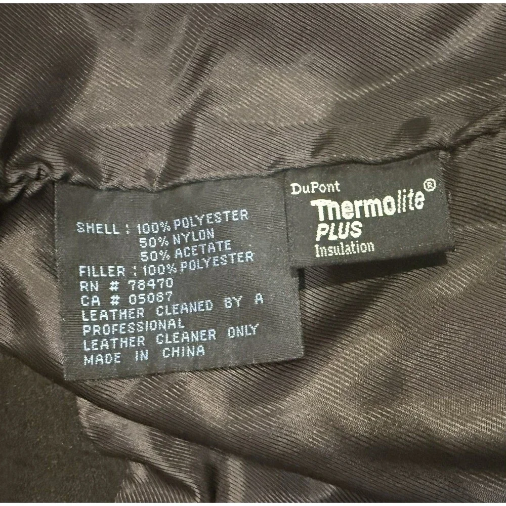 Kenneth Cole Reaction Brown Genuine Leather Car Coat Mens M Thermolite Jacket